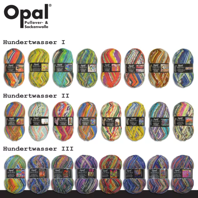 Opal 100G Hundertwasser Calcetines de Lana 4-fach Medias Calcetines,Tejidos 24