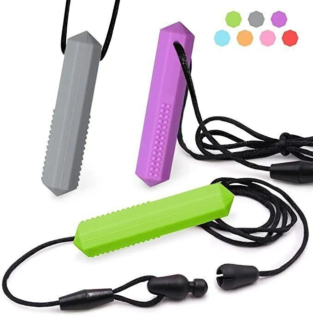 RUIOMII 5 Collane Sensoriali In Silicone Alimentare A Forma Di Stella - Antistress Masticabile Per Autismo, ADHD E Dentizione