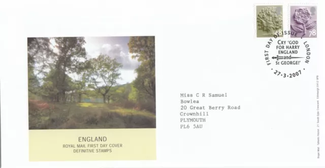 (57985) GB England FDC 78p 48p Definitives London 2007