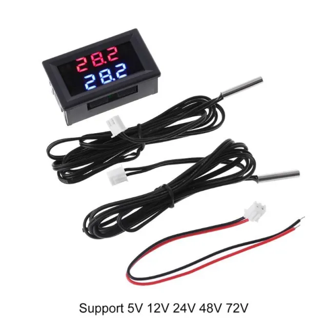 for 5V-80V Thermometer Temperature Controller with Color LED Display Mon