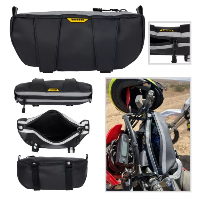 Handlebar Storage Bag: Motorcycle, Dirt Bike, Dual Sport, Atv, Quad, Ebike, Mtb