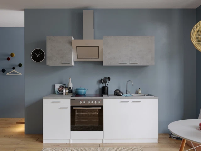 Cucina attrezzata cucinino Bianco Nero Malia 210 CM respekta