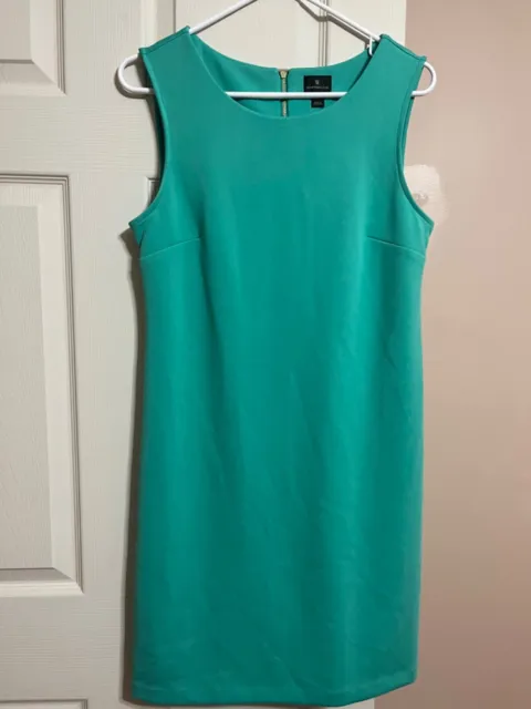 Worthington Women's Dress Solid Teal Green Sleeveless Sheath Size M