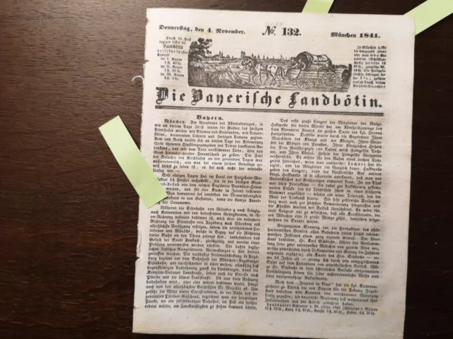 1841 Landbötin 132 Eisenbahn Nürnberg Leipzig / Donaueschingen Do.nauwörth