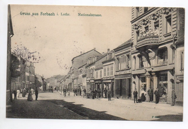 FORBACH Moselle CPA 57 la rue nationale magasins BLUMBERG