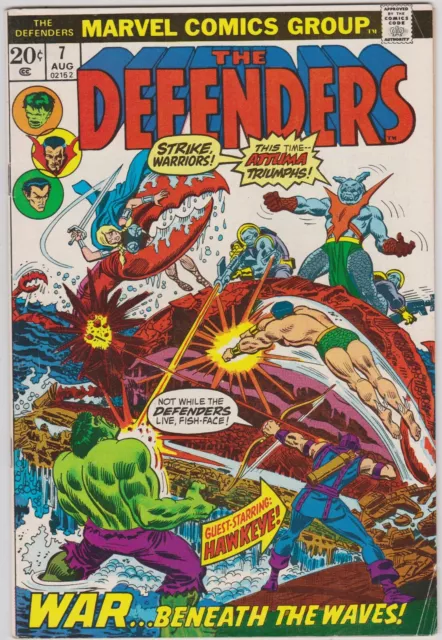 Defenders # 7  Fn  Attuma, Red Ghost "War Below The Waves" Aug 1973