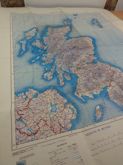 ORIGINAL WW2 (1943) British ARMY / RAF map of "GREAT BRITAIN" (Northern ...