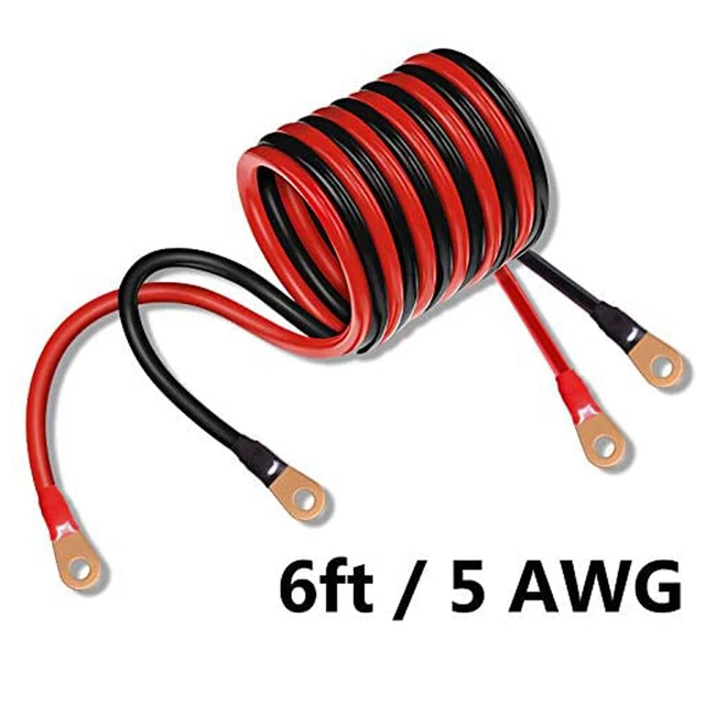 INVERTER POWER CABLE 5 Gauge AWG Battery Cables Solar Marine 6 feet 1