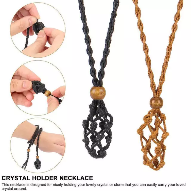 Crystal Stone Holder Necklace Crystal Pendant Holder,Adjustable Necklace  Cord