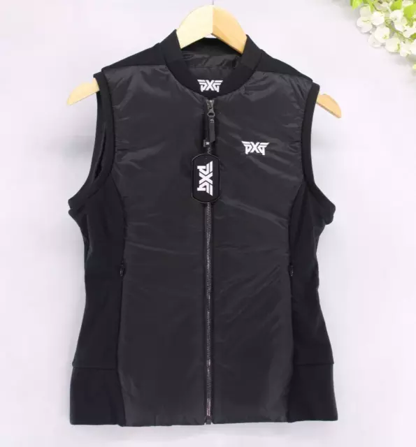 PXG Women's PR Quilted Core Down Hybrid Full Zip Vest Golf Black Sz XS NEW