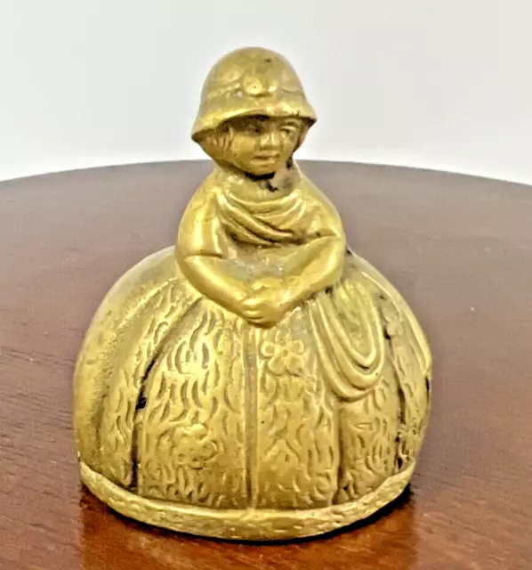 Vintage Mini Brass Southern Lady Bell Heavy 2.75" Dress Bonnet Belgium?