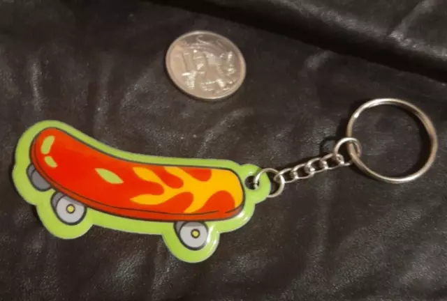 Plastic 90s Skateboard Keyring Keychain Charm