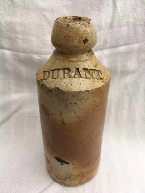 Durant Poplar London impressed stoneware lemonade ginger beer bottle c1890-1920