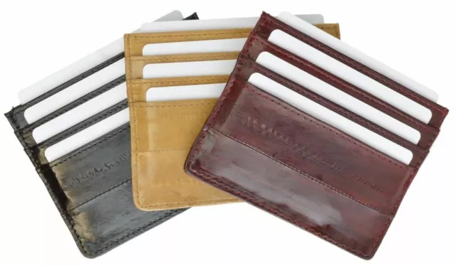 Genuine eel skin soft slim credit card holder Men's wallet by Marshal®