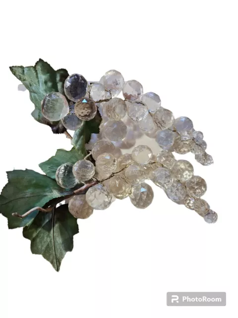 Vintage Lucite Acrylic Grapes Cluster Faceted Bead Mid-Century Decor Retro 1960s