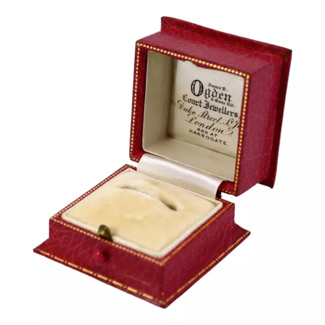 Antique/Vintage Pink & Gold Jewellery Ring Box, James R Ogden & Sons Ltd, London