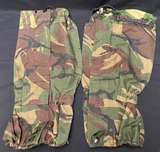 British Military Woodland DPM Camouflage Waterproof Walking Leg Gaiters, Long