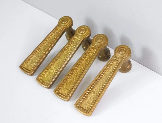 Lot de 4 Ancienne Poignée de Porte en Bronze,Louis XVI,estampe Écusson & Marteau