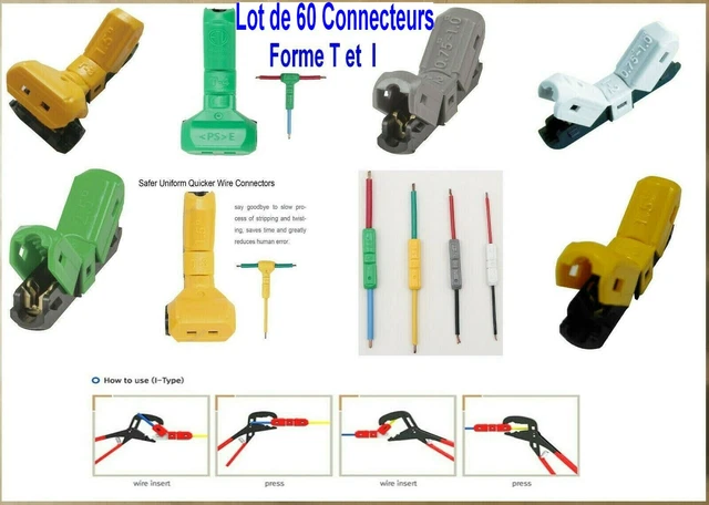 60 COSSES Borne Connexion Auto Dénudant,Connecteur,Connectors JOW,mieux que wago 3
