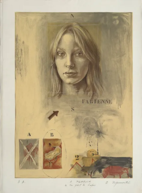 Eugène LIPKOVITCH - Lithographie originale signée Fabienne woman portrait