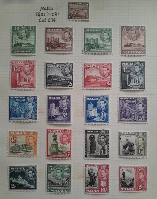 Malta Stamps Set SG217-33 MM George VI