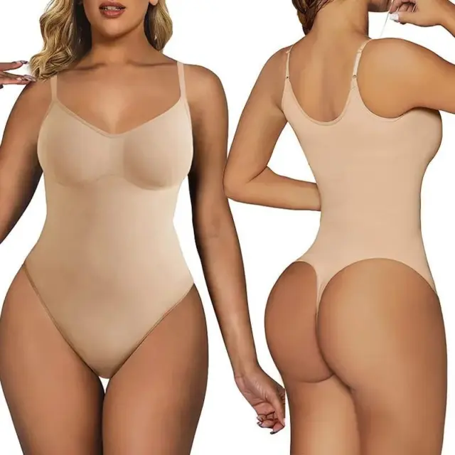 Women Bodysuit Tummy Control Shapewear Seamless Sculpting Thong Body Shaper  