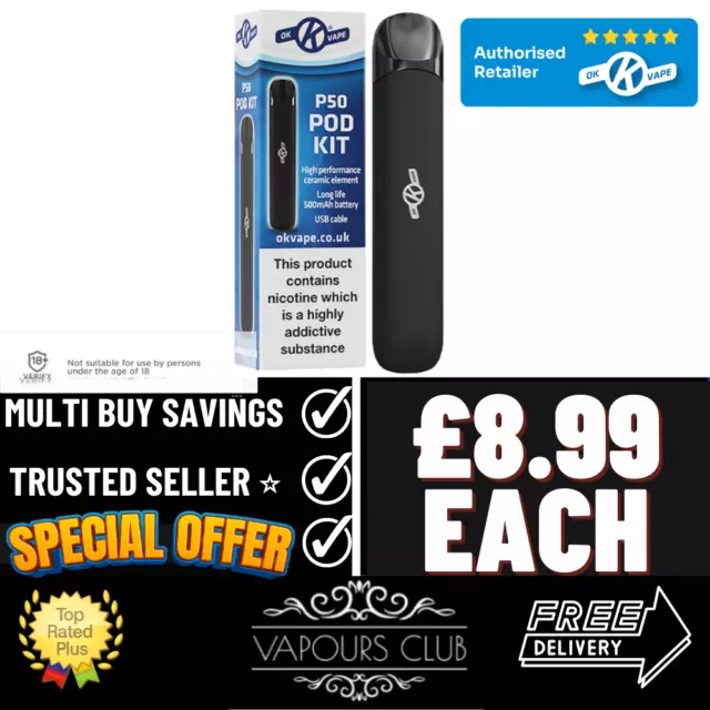 OK VAPE P50 Pod Kit | 500mAh Battery | Device Only (No Pods Included)