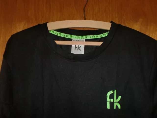 FK  Herrentrikot Fitnessshirt Fussball Trikot in Gr.: L - Schwarz/Neongrün- NEU 3