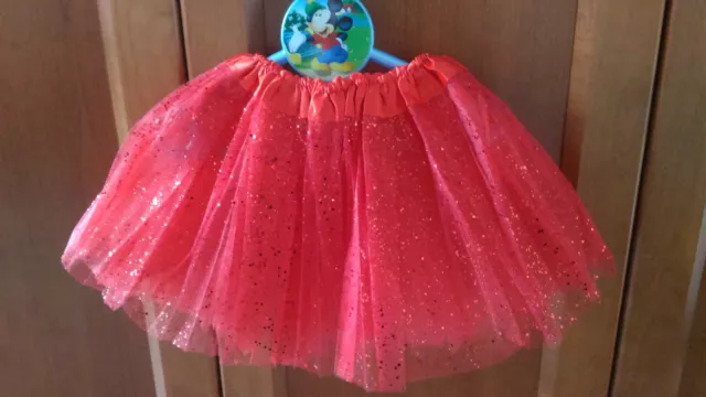 Tutu Elastica Brillante Rosso per Bambine Festa Costume Balletto Danza 22-36 CMS