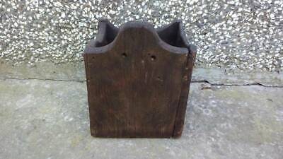 Primitive Antique Old Hand Carved Wooden  Wall Hanging Kitchen Box For Spices