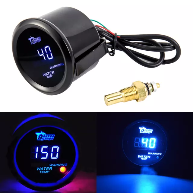 2" 52mm Car Water Temp Gauge Blue Digital LED Temperature Auto Meter Universal☮