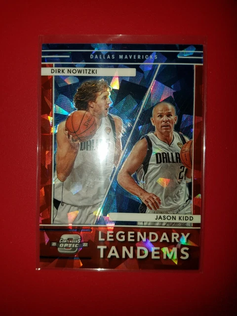 2021-22 Optic Legendary Tandems RED CRACKED ICE PRIZM Dirk Nowitzki Jason Kidd