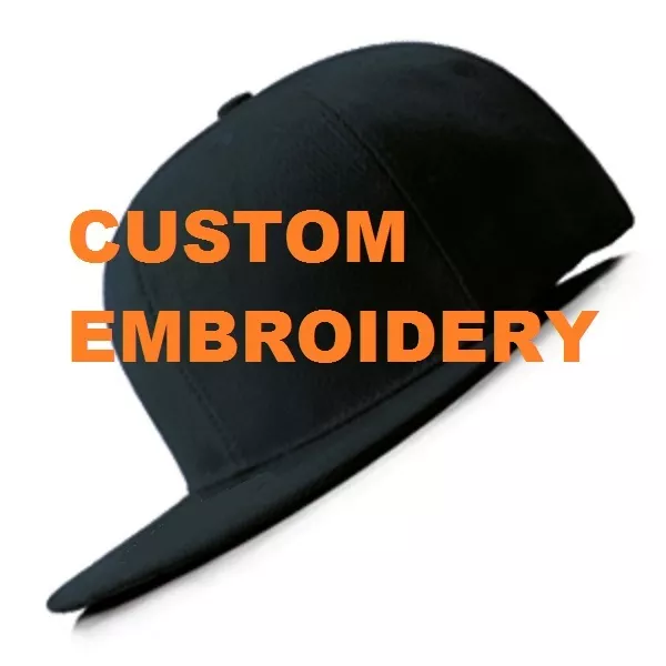 Custom Embroidered Black Snapback Hat , Personalised Cap, Small business Merch 3