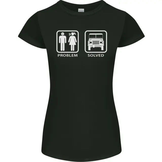 4x4 Problem Solved Off Roading Road Womens Petite Cut T-Shirt