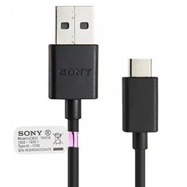 Sony Câble de Données Recharge Original Type C UCB20 Pour Xperia L1 Dual L2 R1