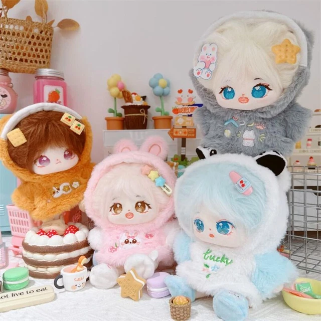 Mini Cartoon Plush Overalls Furry Hoodies  20cm Cotton Stuffed Dolls