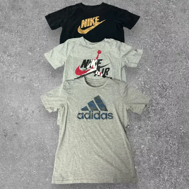 Lote 3-Jóvenes Niños NIKE/Adidas/ Camiseta Manga Corta Talla Juvenil Grande