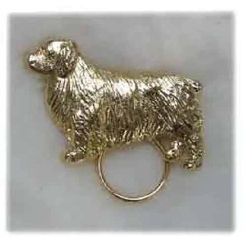 Clumber Spaniel Gold Plated Eyeglass Holder Scarf Pin Jewelry*