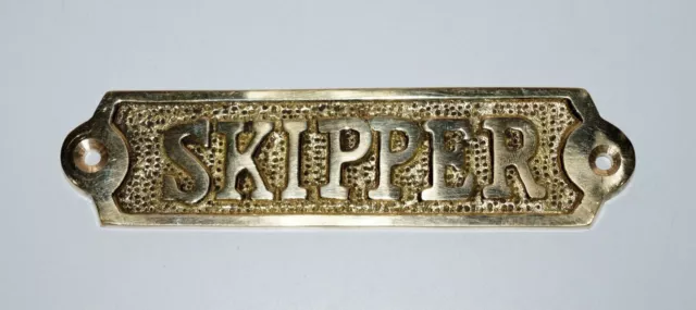 Türschild aus massivem Messing „Skipper“ – Wandschild aus Metall –...