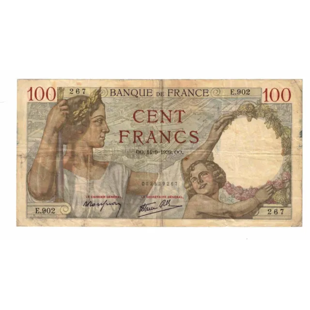 [#332345] France, 100 Francs, Sully, 1939, E.902, VF, Fayette:26.06, KM:94