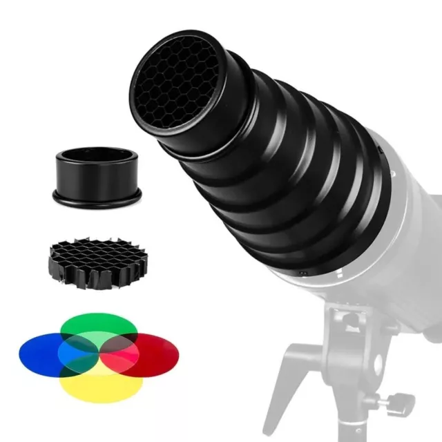 Flash Snoot Mount Conical Snoot Kit Optical Photography Flash Condenser Tube◍