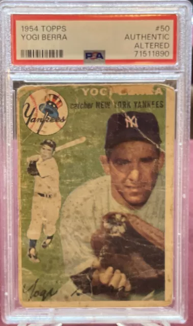 1954 Topps Baseball #50 Yogi Berra PSA Authentic Altered NY Yankees HOF