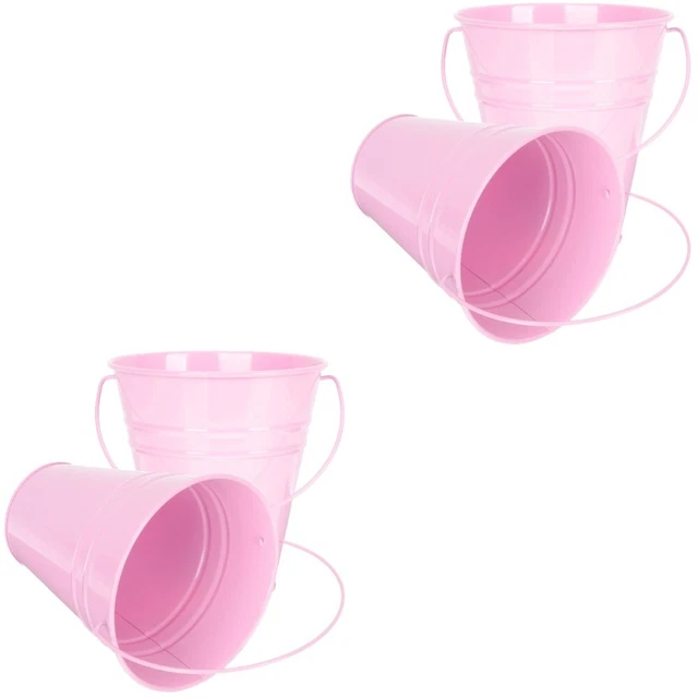 4 Pcs Wrought Iron Candy Color Bucket Child Tin Pails French Fries Holder