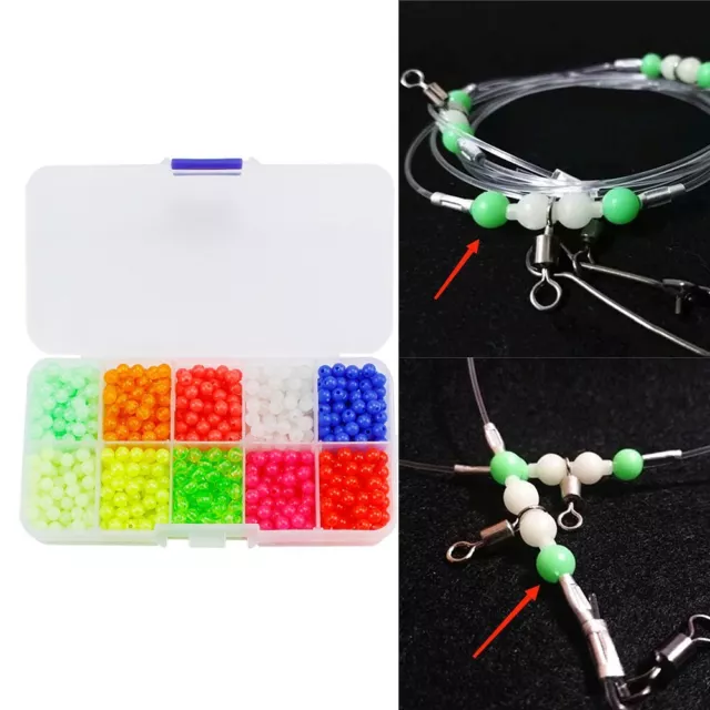 1000pcs Glow in the Dark Float Beads for Fishing Tackles Enhanced Visibility