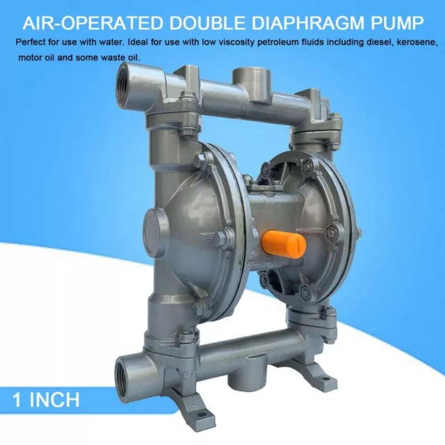 22GPM Air-Operated Double Diaphragm Pump Industrial 1" Inlet Outlet Port Fluids