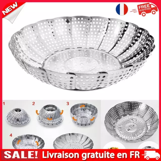 Stainless Steel Folding Telescopic Steamer Cookware Steaming Basket (14cm)