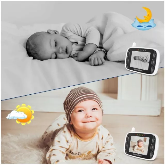 Vigilabebés De Video Monitor Camara Con Vision Nocturna Inalambrico Para Bebe US 3