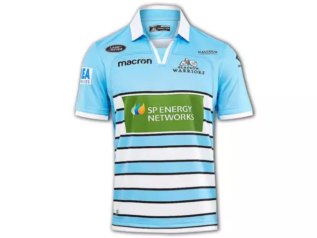 Macron Glasgow Warriors Loin Chemise Bleu Rugby Union Maillot Extérieur S-XXL