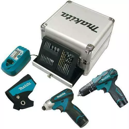 Trapano Perc. + Avvitatore A Batteria Litio "Dk 1493X1" Makita HP330+TD090+10,8V