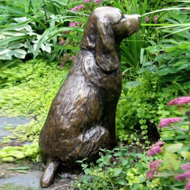 Springer Spaniel Statue Garden Decor Resin Animal Dog Sculpture Yard Lawn